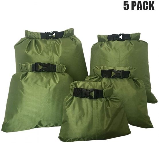 Fairylove Waterproof Pouch, 1.5L+2.5L+3.5L+4.5L+6L 5 Pcs Dry Bags Waterproof Set Stuff Sack Waterproof Dry Bag Storage Pouch Bag Outdoor Beach Sack Travel Rafting Drifting Swimming Snorkeling Bag