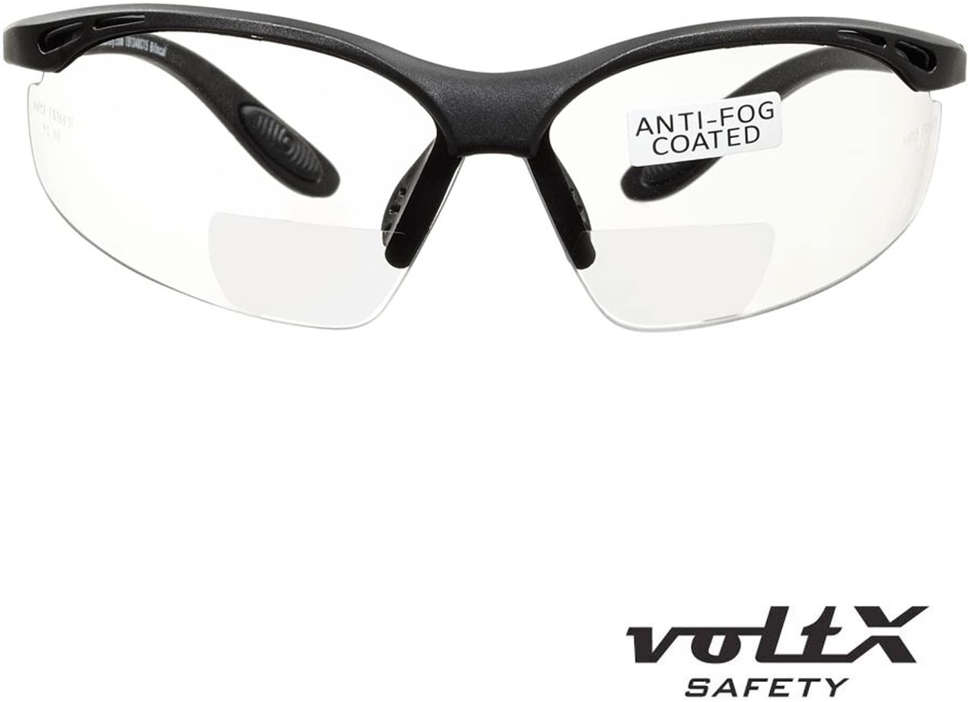 voltX 'CONSTRUCTOR' BIFOCAL Reading Safety Glasses (CLEAR +2.0 Dioptre) UKCA & CE EN166F certified/Cycling Sports Glasses include's safety cord + UV400 anti-fog coated lens - Image 3