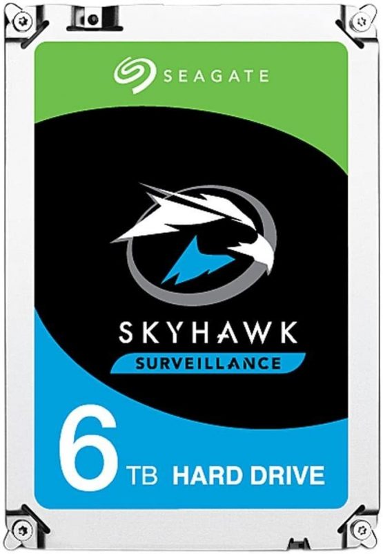 Seagate SkyHawk, 6 TB, Surveillance Internal Hard Drive HDD – 3.5 Inch SATA 6 Gb/s 64 MB Cache for DVR NVR Security Camera System, and Three-year Rescue Services (ST6000VX001)