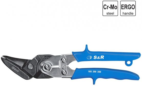 S&R Tin Snips Ideal-Series 260 mm, Strong and Agile, for Metal Sheets Cutting, Left Cut, Industrial Quality - Image 3