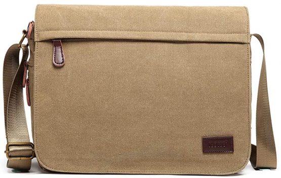 Kono Messenger Bags, Men's Canvas Shoulder Bag Retro Laptop Briefcase with Multiple Pockets for School Travel Business, Fits for 13 Inch Laptop - Image 2