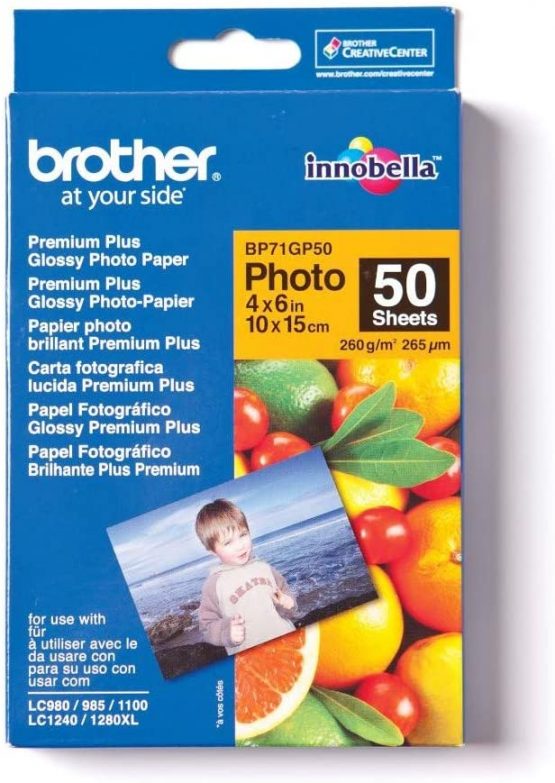 Brother BP71GP50 Photo Paper, 6" x 4", Premium Plus Glossy, 15cm (W) x 10cm (L), 50 Sheets, Brother Genuine Supplies - Image 2