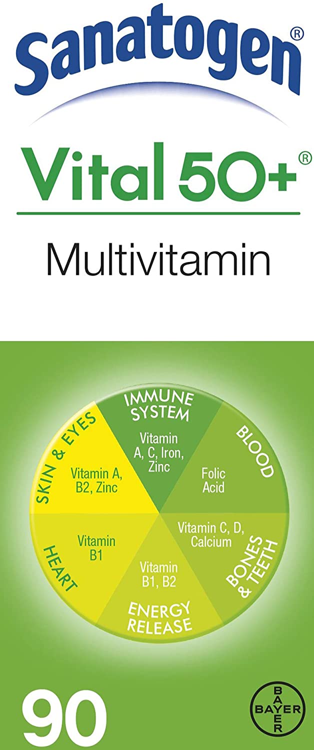 Sanatogen Vital 50+ Multivitamin & Mineral Supplement - 90 Tablets