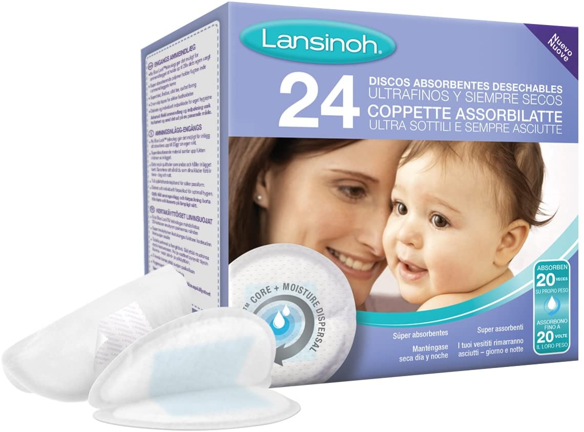 Lansinoh 24 Disposable Nursing Pads, White