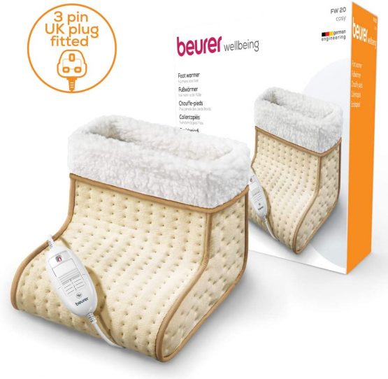Beurer Cosy Foot Warmer, Electric Foot Warmer for Men and Women, Heated Warmer for Cold Feet, Relaxing Gift for Mum or Dad, Comfy and Soft, Beige - Image 2