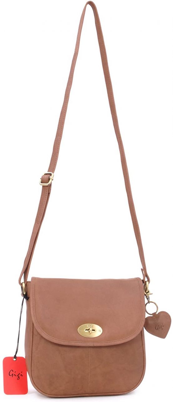 GIGI - Women's Leather Saddle Bag - Shoulder/Cross Body Handbag with Long Adjustable Strap - OTHELLO 8775 - Image 2