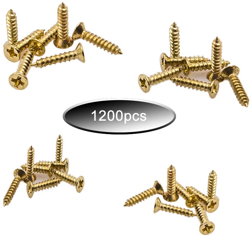 newlng 1200pcs M2 M2.5 Small Screws Phillips Flat Head Cross Wood Screws Self Tapping Screw Dssortment Cabinet Multifunctional DIY Micro Fasteners Screw Set Gold - Image 3