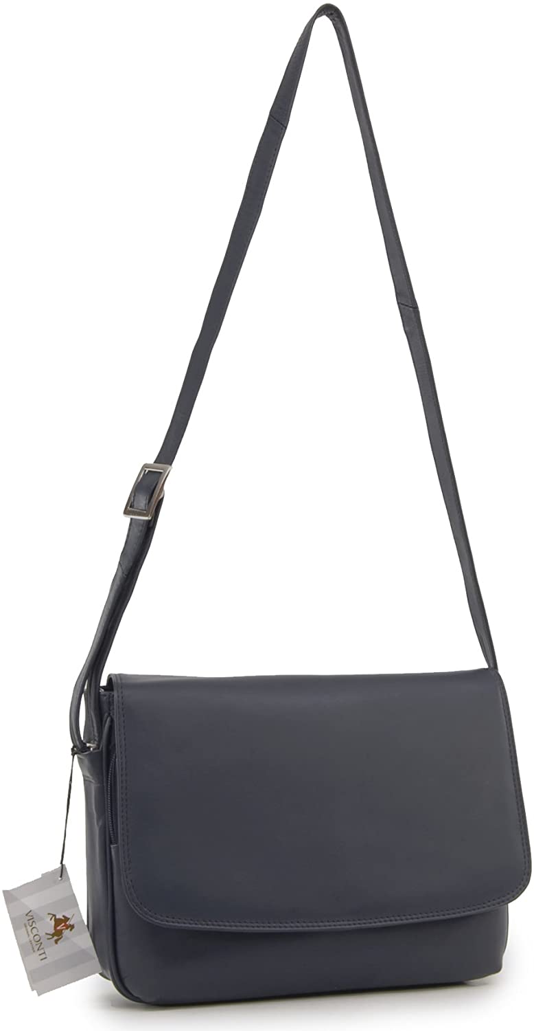 VISCONTI, Women's Leather Crossbody Bag, Medium Organiser Handbag, Multiple Pockets, Adjustable Shoulder Strap, 03190 Claudia - Image 3