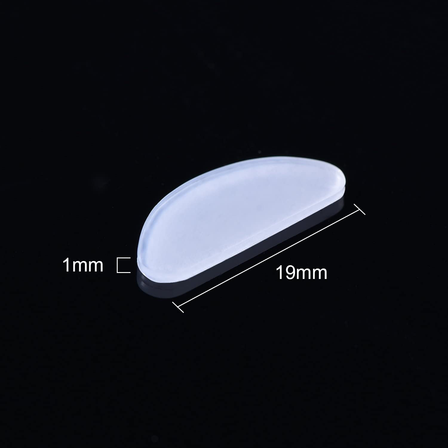 10 works Adhesive Eye Glasses Nose Pads Anti Slip Soft Silicone D Shape Nose Pads for Glasses Sunglasses Eyeglasses (Transparent, 1 mm) - Image 2