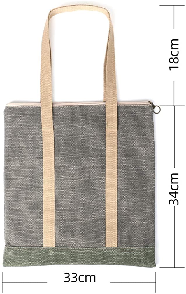 Flwydran Women Handbag Shopping Tote with Zipper Crossbody Unisex Work School Imitation linen Canvas Reusable Grocery Tote Bags - Image 4
