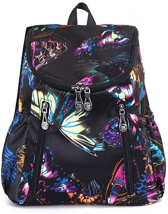 Estwell Women Backpack Shoulder Bag Ladies Waterproof Nylon Schoolbag Vintage Floral Rucksack Casual Daypack