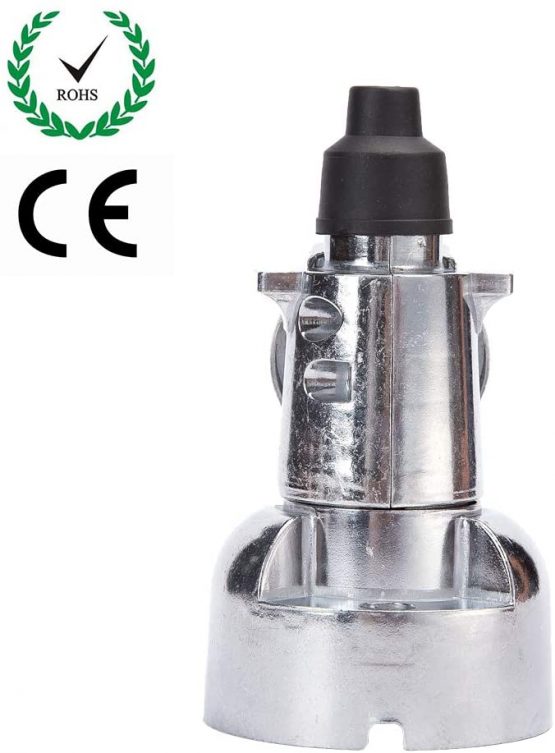 ETUKER 7 Pin Trailer Metal Plug Socket, 7 Way Aluminium Alloy Trailer Plug Socket Metal, 12V Metal Trailer Plug Socket Connector for/Caravan/Trailer/Truck/RV/Boat/Trailer Accessories - Image 3