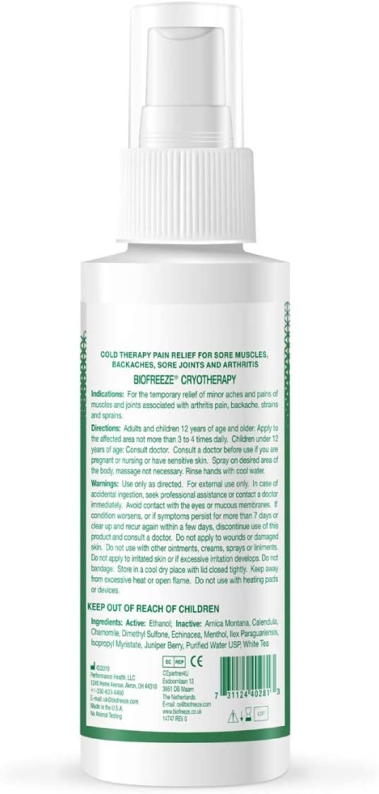 Biofreeze Pain Relieving Spray, 118 ml, Cooling Topical Analgesic, On-the-Go Use, Long Lasting, Soothing, Targeted Pain Relief, Cold Therapy for Athletes, Fast Acting for Muscle, Joint & Back Pain - Image 2