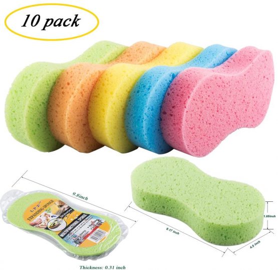 Belinlen 10 Pack Car Wash Sponges Multi-functional Sponge Multi-color Cleaning Sponges with Vacuum Compressed Packing - Image 2