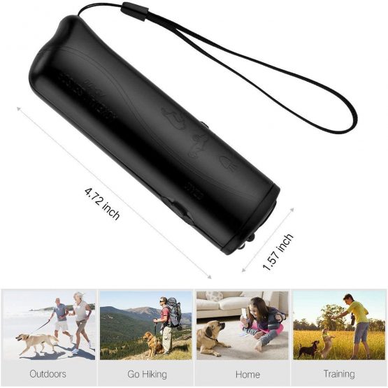 OYEFLY Handheld Dog Repellent Trainer, 3 in 1 Anti Barking Device with LED Flashlight, Ultrasonic Dog Deterrent and Bark Stopper Dog Trainer Devices - Training Tool/Stop Barking (Black) - Image 2