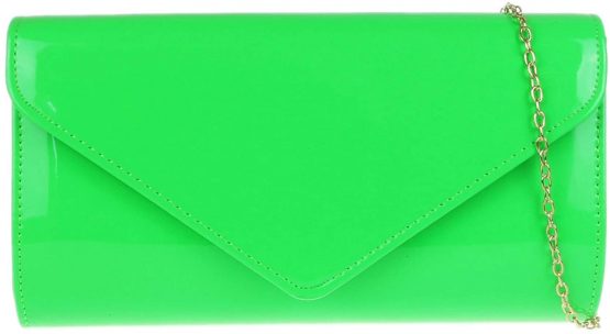 Girly HandBags Womens Plain Glossy Clutch Bag
