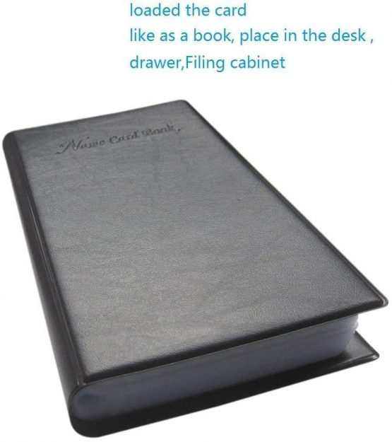 Mdeper Business Card Holder Leather 150 Slots Business Name ID Credit Card Holder Rack Book Case Organizer - Image 2
