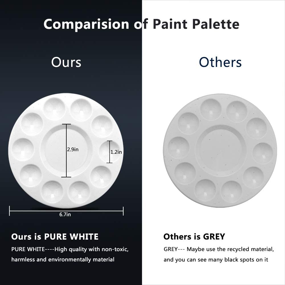 Hulameda 12 Pcs Paint Palettes, Paint Palette Tray Plastic for Kids and Adults to Create DIY Craft Professional Art Painting - Image 3