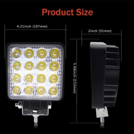 BeiLan LED Work Light Bar,48W 12V/24V Spotlights Car Off-road Light Auxiliary Worklight Waterproof LED Light Bar for Truck,Tractor,Car, ATV - Image 4