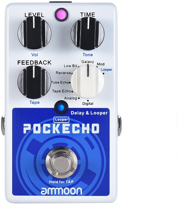 ammoon POCKECHO Delay & Looper Guitar Effect Pedal 8 Delay Effects Max. 300s Loop Time Tap Tempo
