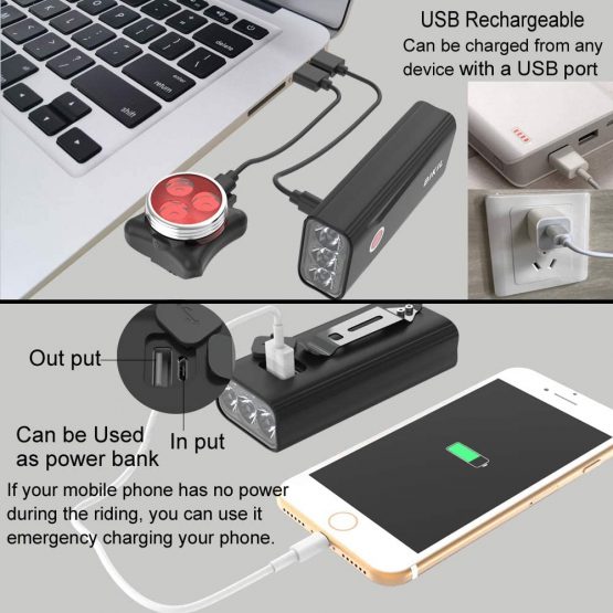 BIKIL Bike Lights Set Front and Back USB Rechargeable, 6400 mAh Super Bright 2400 Lumen Bicycle light,Easy to Install Bike Headlight and Taillight Combinations,Road and Mountain Cycling Light - Image 4