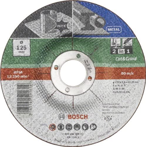 Bosch 2609256309 DIY Cutting Disc Inox/Metal 125 mm ø x 2.5 mm Offset, 125 mm x 2.5 mm