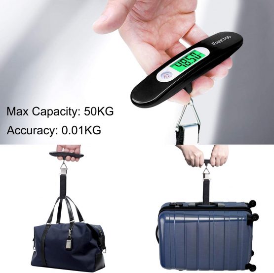 FREETOO Portable Digital Luggage Scale Hanging Suitcase Scale with Tare Function 110 lb/ 50KG Capacity Black - Image 3