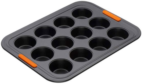 Le Creuset 941013000 Toughened Non-Stick Bakeware 12 Cup Mini Muffin Tray, Black, 30 cm - Image 2