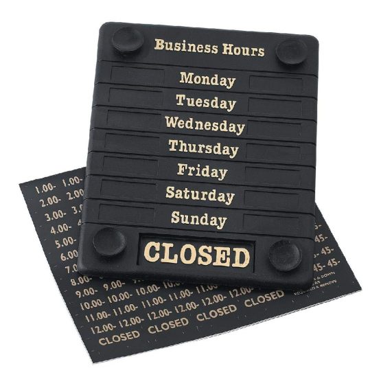 Beaumont DL226 Door Sign - Open/Closed Business Shop Window 207X162X7mm, Black