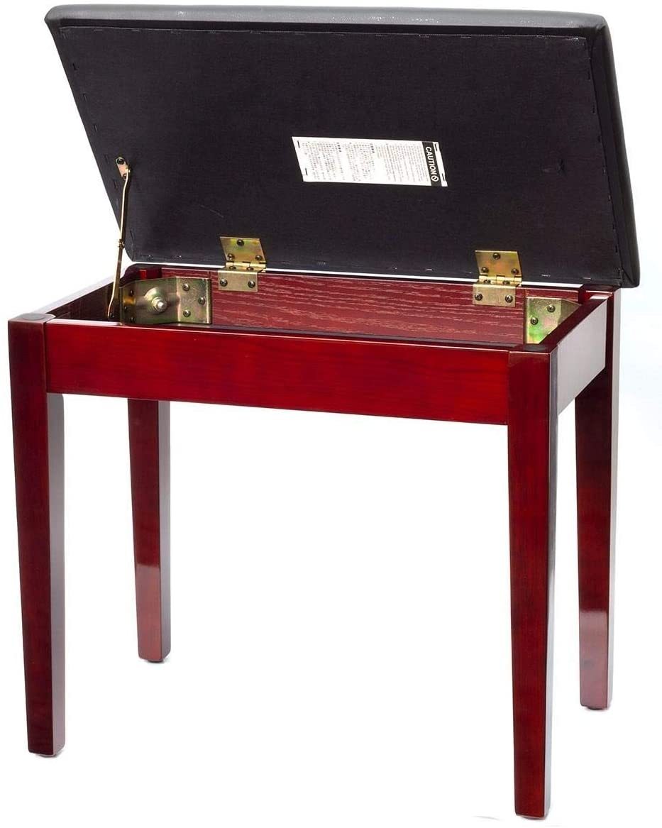 Montford MFPB1MA Storage Piano Bench - Gloss Mahogany Finish, Mahogany Gloss, Standard - Image 2
