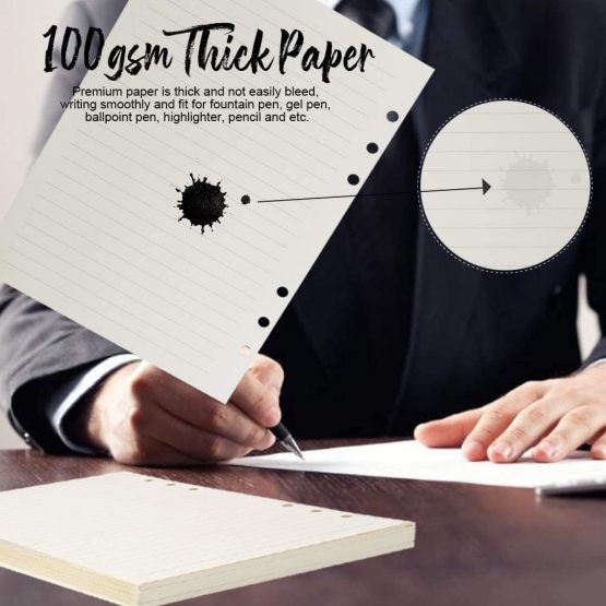 FANDAMEI 4 Packs A5 Refills Paper - 360Pages/ 180 Sheets 6 Hole Punched Paper, Filofax Clipbook A5 Refills Inserts Paper, Refillable Notebook Planner Lined Paper for Organiser Refills in Office School - Image 3