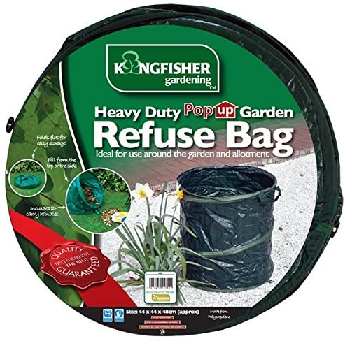 Kingfisher GB3 Heavy Duty Pop Up Garden Refuse Bag - Black, Transparent