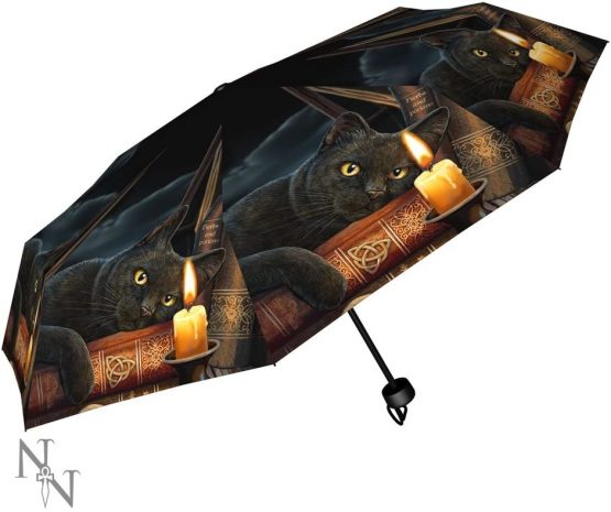 Nemesis Now Witching Hour Lisa Parker Umbrella 24cm Black, Plastic, Metal, 190T Pongee