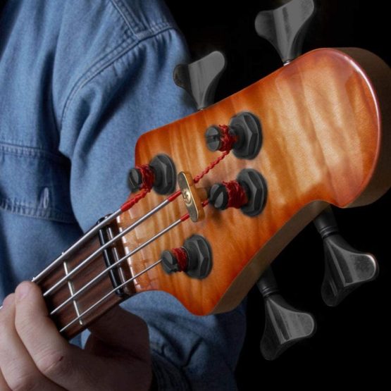 Dilwe Bass Guitar Tuning Peg, Fishtail-Shaped Button Sealed Machine Heads Bass Guitar Tuning Pegs 2L + 2R Upgrade DIY Guitar Parts Accessories - Image 4