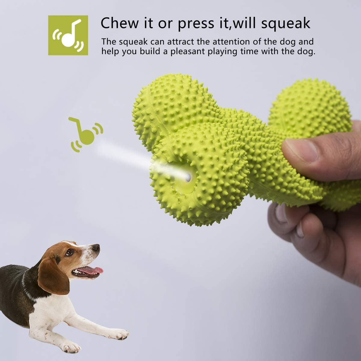 Petper Cw0094EU Dog Squeaky Toy Latex Puppy Play Spiny Bone Dog Toy