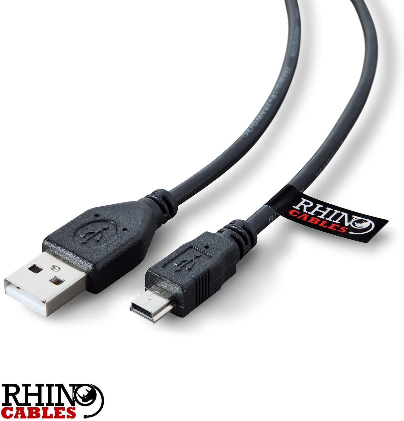 rhinocables USB to Mini B 5-Pin Cable, Black, 1m