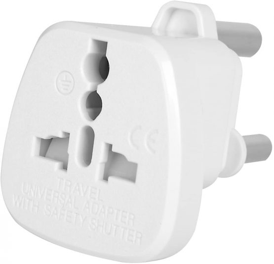 INIBUD Pack of 2 Universal UK EU US AU Socket to 3-Pin Prong for Big South Africa Swaziland Lesotho Mozambique Namibia Botswana Travel Adapter Plug Jack UTABJ523 - Image 3