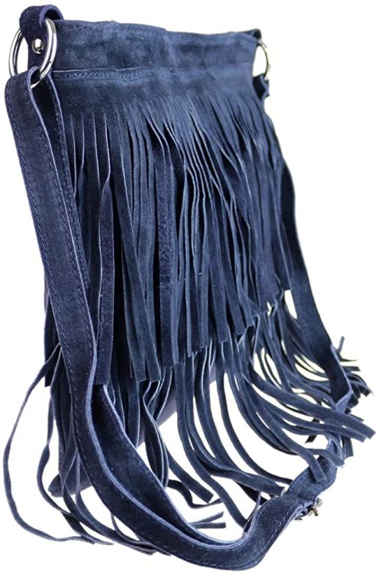 Girly Handbags Suede Fringe Shoulder Bag Crossbody Slouch Womens Fashion - Image 2