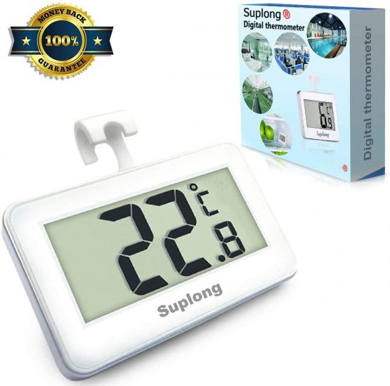 Fridge Thermometer Digital Refrigerator Thermometer, Suplong Digital Waterproof Fridge Freezer Thermometer With Easy to Read LCD Display(1)