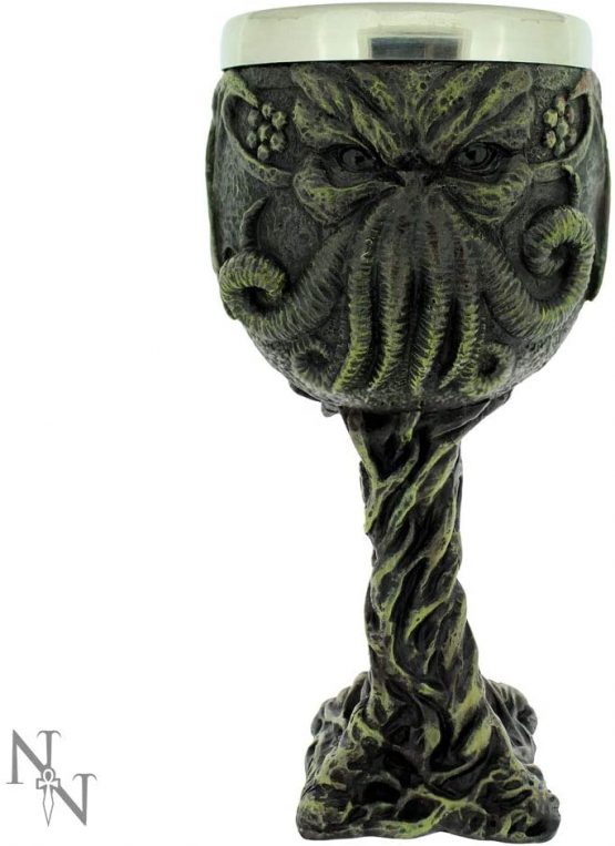 Nemesis Now Cthulhu's Thirst Goblet 21cm Green, Resin w/Stainless Steel Insert, 1 Count (Pack of 1)