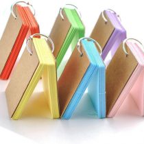 Flash Cards, 6 Pack 300 Pcs Study Cards Revision Cards Index Cards Kraft Paper Memo Scratch Pads with Metal Binder Ring, Multicolor, 6 Colors