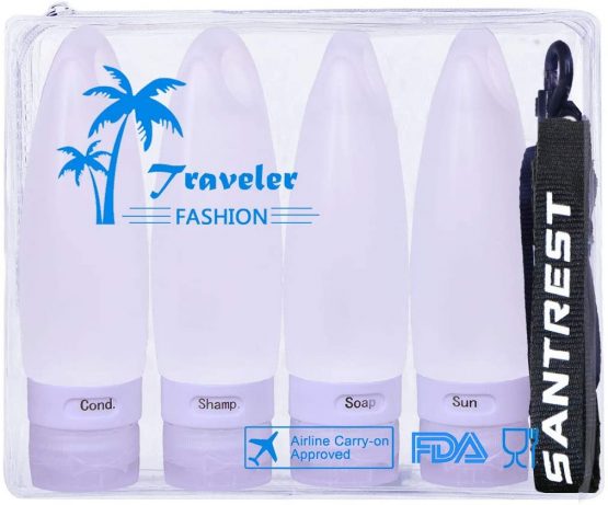Gym Refillable Leak Proof Bottles Potable Travel Containers with Shower Lanyard,3.3 oz TSA Approved Squeezable Silicone Travel Tube Set for Gym Shampoo Lotion Soap(4 Pack Multi) - Image 2