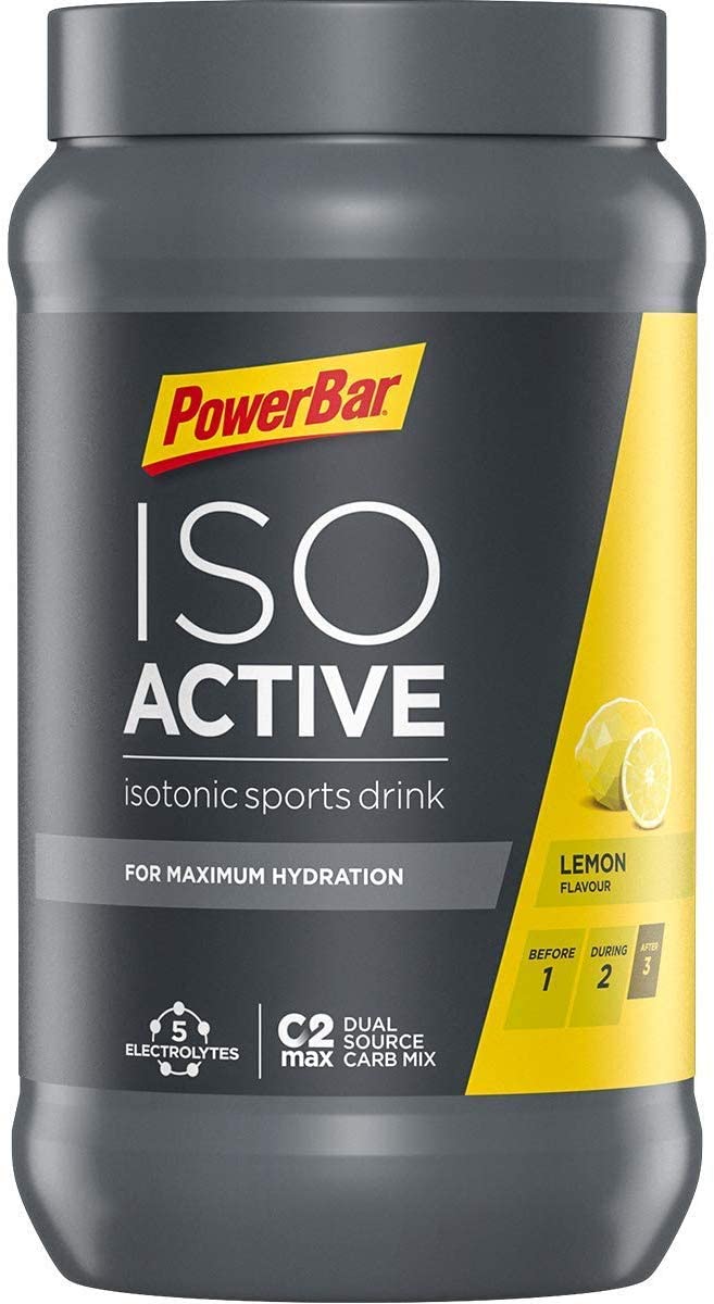 Powerbar - Isoactive - Lemon - 600g - Isotonic sports drink - 5 electrolytes, Yellow, 18 Servings