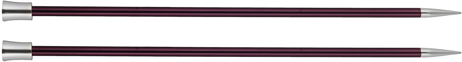 KnitPro Zing Single Pointed Needles 12" (30cm), Purple, 6.00mm