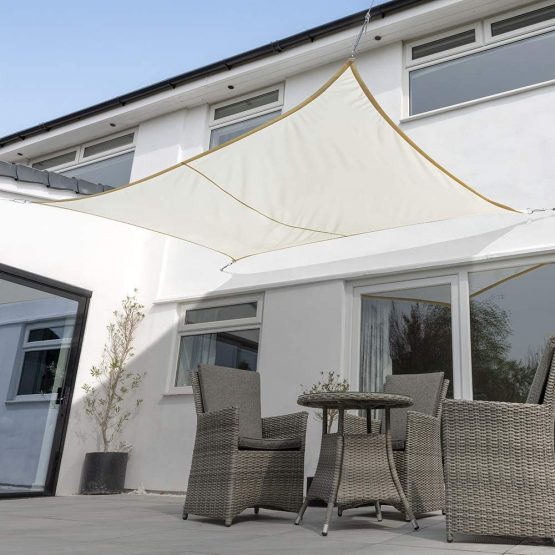 Kookaburra Waterproof Garden Sun Shade Sail Canopy in Ivory 98% UV Block (3m x 2m Rectangle)