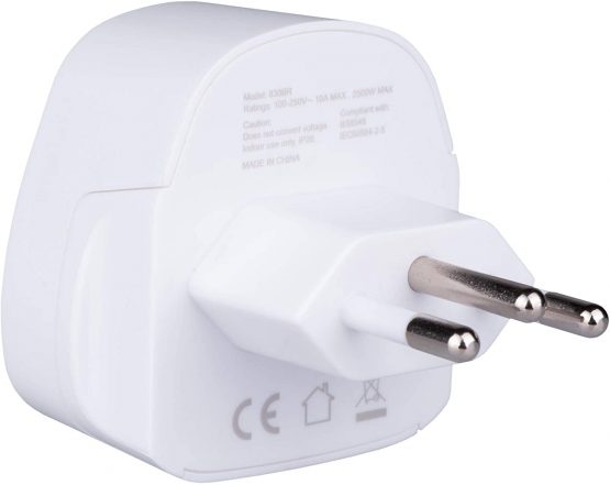 Brazil Brazilian Adapter Travel Type N Plug to UK US USA American AUS Australia EU Europe European Asia China Thailand Ireland Adaptor Universal Worldwide Socket International 3 Pin - Image 3