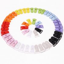 VORCOOL 50pcs 10 Colors T-shape Plastic Baby Dummy Pacifier Clips Badge Clips Bib Holders (Random Color)
