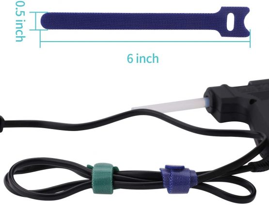 Cable Ties Reusable - Cable Straps Multi-Purpose Tie Wraps Fastening Straps Used for Headphones Phones Electronics PC Wire Cable Tidy Management - 5 Color - Image 4