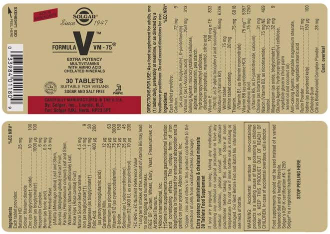 Solgar Formula VM-75 Tablets - Pack of 30 - Image 2