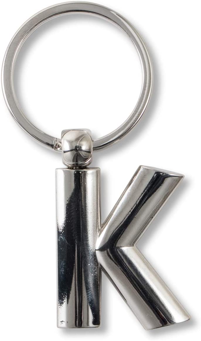 IF Metal Personalised Alphabet Letters K Keyring, 7 cm, Silver - Image 2